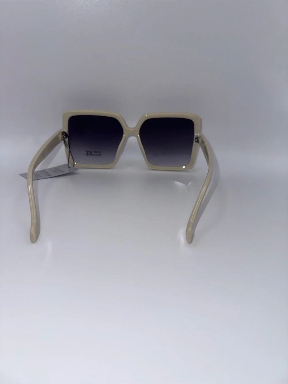 Women's Oversized Square Sunglasses - Cream Frame, Gradient Lenses